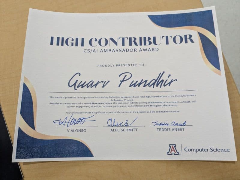 High Contributor Award